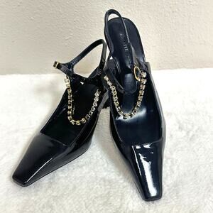 KHAITE Sidney Crystal Chain Pump- 24-karat gold-plated crystal chain